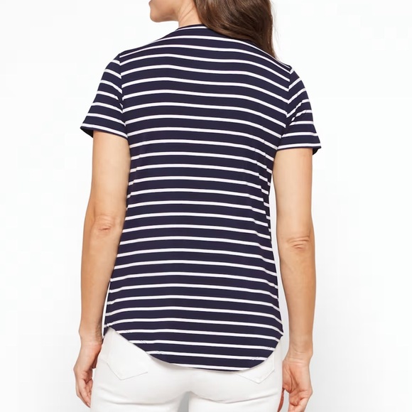 Market & Spruce- Elaine Pocket Short Sleeve Tee. Size XXL. Navy. Stripes. NWT - Picture 3 of 15